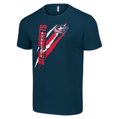 Columbus Blue Jackets Starter Color Scratch T-Shirt - Navy T-shirts