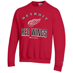 Detroit Red Wings Champion Eco Powerblend Crewneck Sweatshirt - Red Sweatshirts