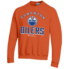 Edmonton Oilers Champion Eco Powerblend Crewneck Sweatshirt - Orange Sweatshirts