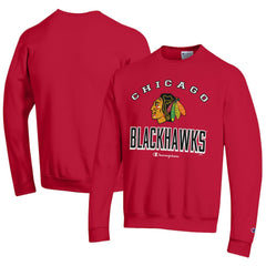 Chicago Blackhawks Champion Eco Powerblend Crewneck Sweatshirt - Red Sweatshirts