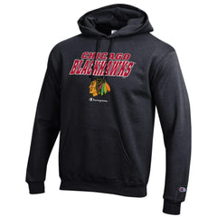 Chicago Blackhawks Champion Eco Powerblend Pullover Hoodie - Black Hoodies