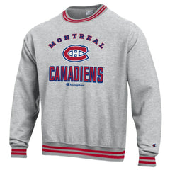 Montreal Canadiens Champion Reverse Weave Yarn Dye Pullover Sweatshirt - Heather Gray Sweatshirts