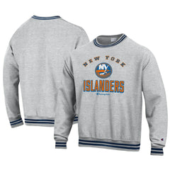 New York Islanders Champion Reverse Weave Yarn Dye Pullover Sweatshirt - Heather Gray Sweatshirts