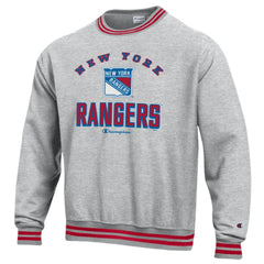 New York Rangers Champion Reverse Weave Yarn Dye Pullover Sweatshirt - Heather Gray Sweatshirts