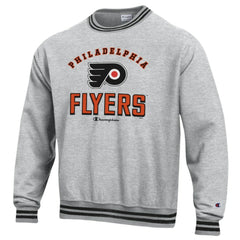 Philadelphia Flyers Champion Reverse Weave Yarn Dye Pullover Sweatshirt - Heather Gray Sweatshirts