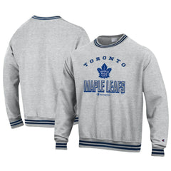 Toronto Maple Leafs Champion Reverse Weave Yarn Dye Pullover Sweatshirt - Heather Gray Sweatshirts