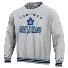 Toronto Maple Leafs Champion Reverse Weave Yarn Dye Pullover Sweatshirt - Heather Gray Sweatshirts