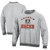 Anaheim Ducks Champion Reverse Weave Yarn Dye Pullover Sweatshirt - Heather Gray Sweatshirts