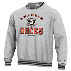 Anaheim Ducks Champion Reverse Weave Yarn Dye Pullover Sweatshirt - Heather Gray Sweatshirts
