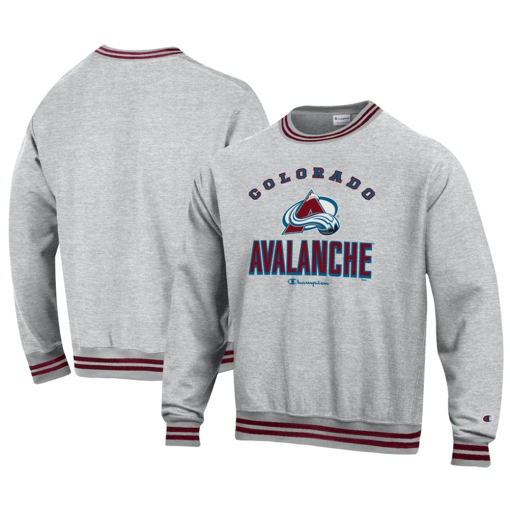 Colorado Avalanche Champion Reverse Weave Yarn Dye Pullover Sweatshirt - Heather Gray Sweatshirts