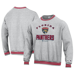 Florida Panthers Champion Reverse Weave Yarn Dye Pullover Sweatshirt - Heather Gray Sweatshirts