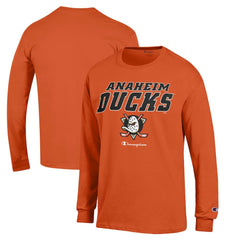 Anaheim Ducks Champion Long-Sleeve Jersey T-Shirt - Orange T-shirts