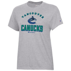 Vancouver Canucks Champion Women's Core T-Shirt - Heather Gray T-shirts