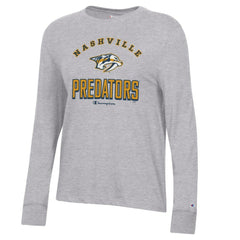 Nashville Predators Champion Women's Core Long Sleeve T-Shirt - Heather Gray T-shirts