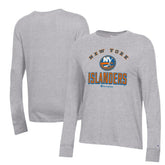 New York Islanders Champion Women's Core Long Sleeve T-Shirt - Heather Gray T-shirts