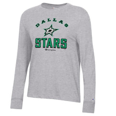 Dallas Stars Champion Women's Core Long Sleeve T-Shirt - Heather Gray T-shirts