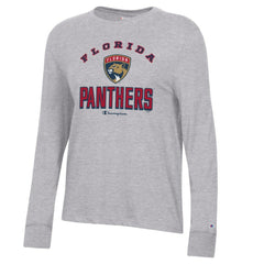 Florida Panthers Champion Women's Core Long Sleeve T-Shirt - Heather Gray T-shirts