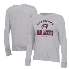 Columbus Blue Jackets Champion Women's Core Long Sleeve T-Shirt - Heather Gray T-shirts