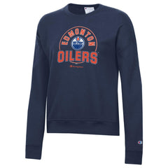 Edmonton Oilers Champion Women's Powerblend Pullover Sweatshirt - Navy Sweatshirts