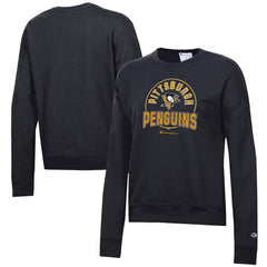Pittsburgh Penguins Champion Women's Powerblend Pullover Sweatshirt - Black Sweatshirts