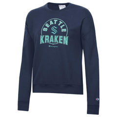 Seattle Kraken Champion Women's Powerblend Pullover Sweatshirt - Deep Sea Blue Sweatshirts