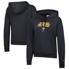 Pittsburgh Penguins Champion Women's Powerblend Fleece Pullover Hoodie - Black Hoodies