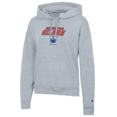 Edmonton Oilers Champion Women's Powerblend Fleece Pullover Hoodie - Gray Hoodies