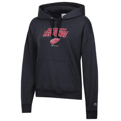 Detroit Red Wings Champion Women's Powerblend Fleece Pullover Hoodie - Black Hoodies