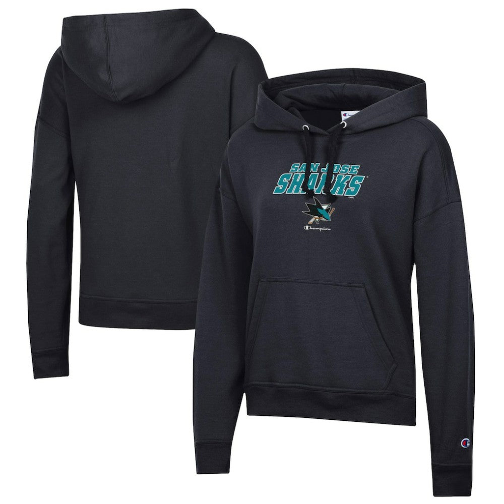 San Jose Sharks Champion Women's Powerblend Fleece Pullover Hoodie - Black Hoodies