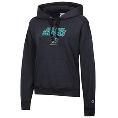 San Jose Sharks Champion Women's Powerblend Fleece Pullover Hoodie - Black Hoodies