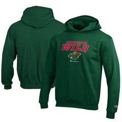 Minnesota Wild Champion Youth Eco Powerblend Pullover Hoodie - Hunter Green Hoodies