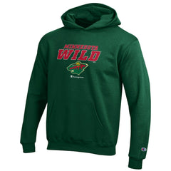 Minnesota Wild Champion Youth Eco Powerblend Pullover Hoodie - Hunter Green Hoodies