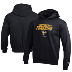 Pittsburgh Penguins Champion Youth Eco Powerblend Pullover Hoodie - Black Hoodies