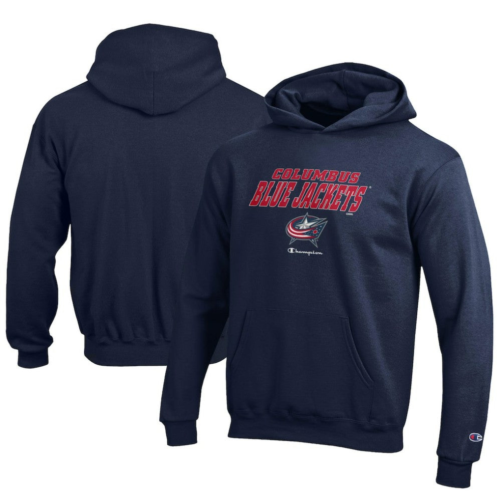 Columbus Blue Jackets Champion Youth Eco Powerblend Pullover Hoodie - Navy Hoodies