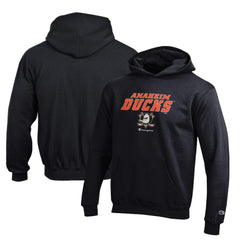 Anaheim Ducks Champion Youth Eco Powerblend Pullover Hoodie - Black Hoodies