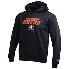 Anaheim Ducks Champion Youth Eco Powerblend Pullover Hoodie - Black Hoodies