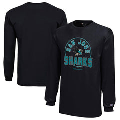 San Jose Sharks Champion Youth Long-Sleeve Jersey T-Shirt - Black T-shirts
