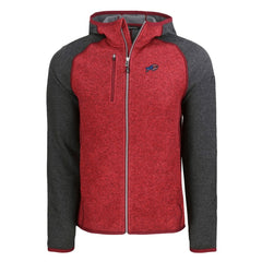Buffalo Bills Cutter & Buck Americana Mainsail Full-Zip Hooded Jacket - Heather Red/Heather Charcoal for sale