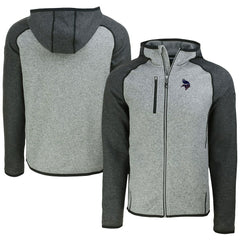Minnesota Vikings Cutter & Buck Americana Mainsail Full-Zip Hooded Jacket - Heather Gray/Heather Charcoal on sale