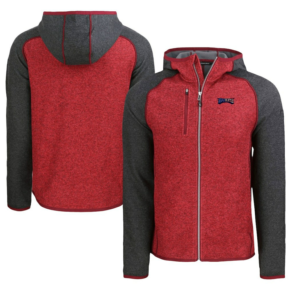 Philadelphia Eagles Cutter & Buck Americana Mainsail Full-Zip Hooded Jacket - Heather Red/Heather Charcoal on sale