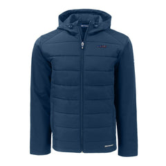 San Francisco 49ers Cutter & Buck Big & Tall Americana Evoke Hybrid Eco Softshell Recycled Full-Zip Hooded Jacket - Navy for sale