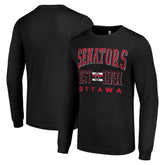 Ottawa Senators Starter Retro Graphic Long Sleeve Crew T-Shirt - Black T-shirts