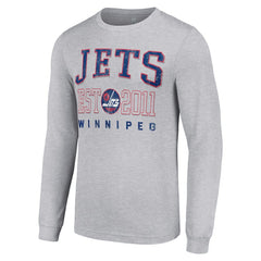 Winnipeg Jets Starter Retro Graphic Long Sleeve Crew T-Shirt - Heather Gray T-shirts