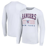 New York Rangers Starter Retro Graphic Long Sleeve Crew T-Shirt - White T-shirts