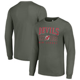 New Jersey Devils Starter Retro Graphic Long Sleeve Crew T-Shirt - Green T-shirts