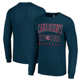 Montreal Canadiens Starter Retro Graphic Long Sleeve Crew T-Shirt - Navy T-shirts