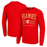 Calgary Flames Starter Retro Graphic Long Sleeve Crew T-Shirt - Red T-shirts