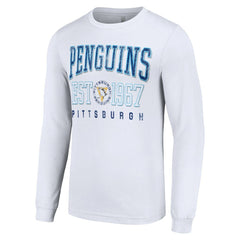 Pittsburgh Penguins Starter Retro Graphic Long Sleeve Crew T-Shirt - White T-shirts