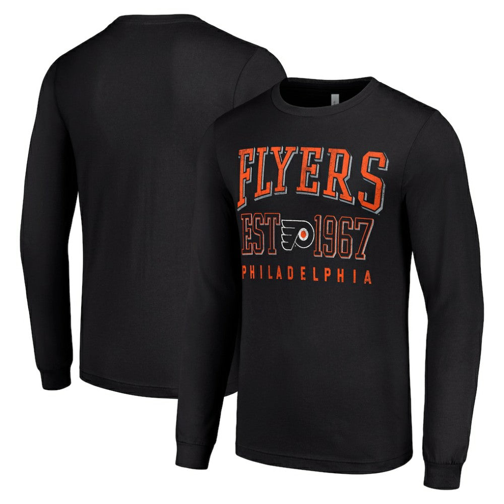 Philadelphia Flyers Starter Retro Graphic Long Sleeve Crew T-Shirt - Black T-shirts