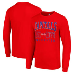 Washington Capitals Starter Retro Graphic Long Sleeve Crew T-Shirt - Red T-shirts